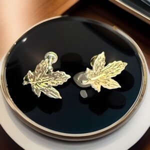 Vintage EMCO Signed Canadian Maple Leaf Screw Back Earrings